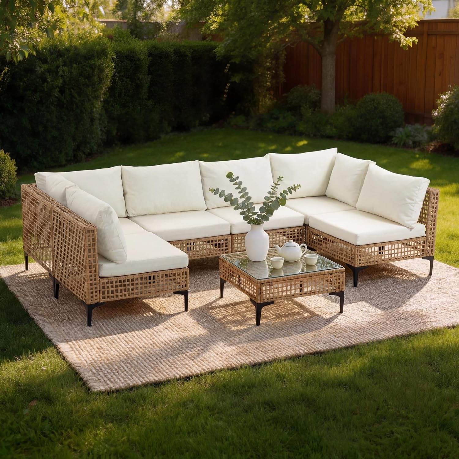 Outdoor Furniture Luxury - Ensemble de 7 pièces de mobilier