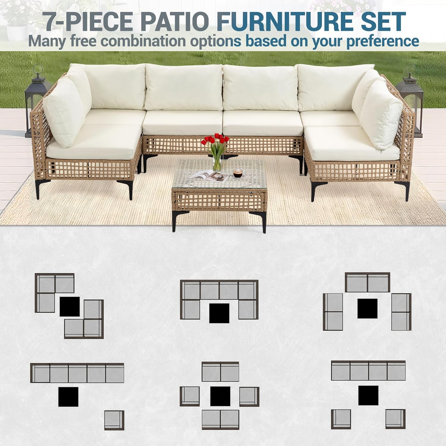 Ensemble de 7 pièces de mobili - Outdoor Furniture Luxury avis et prix