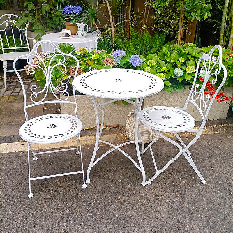 Table et chaises en fer de sty - Outdoor Furniture Metal Chairs avis et prix