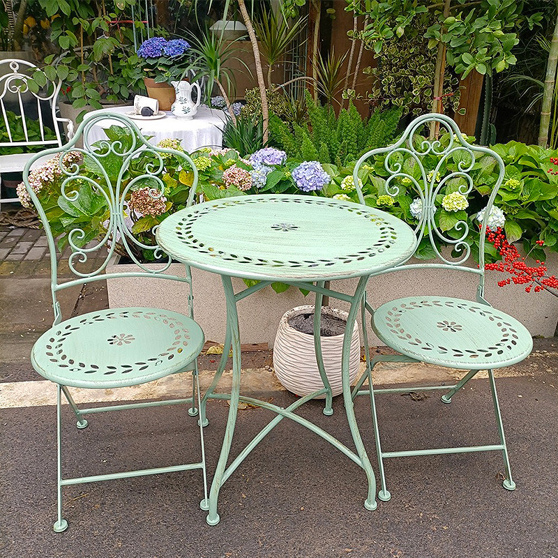 Table et chaises en fer de sty - Outdoor Furniture Metal Chairs avis et prix