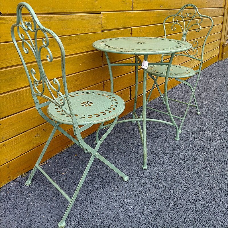 Table et chaises en fer de sty - Outdoor Furniture Metal Chairs avis et prix